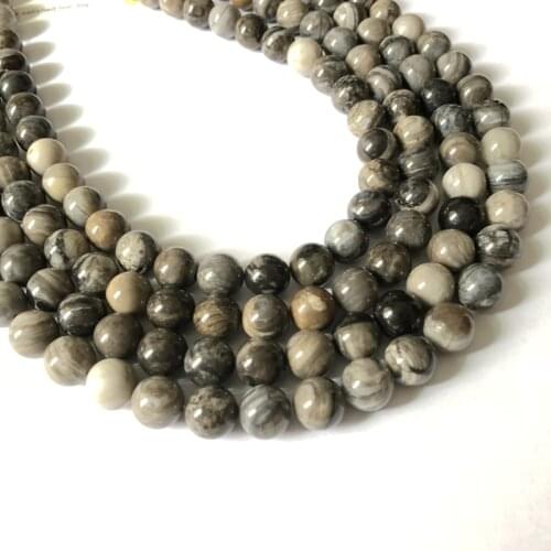 Natural Petrified Wood Fossil l Bead Beads, Crystal Beads, Round Semi Precious Gem stone Beads, 6 8 10 mm,1string 15.5"