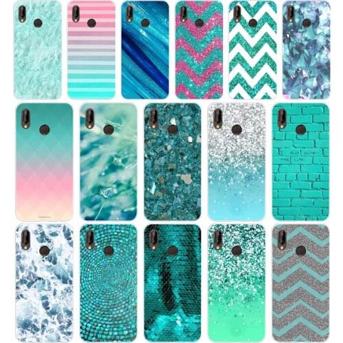 211H Fashion Aqua Silver Green Mint Soft Silicone Tpu Cover Case for huawei p 20 lite pro y6 2017 mate 10 lite