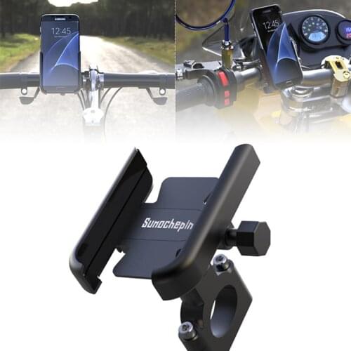 Bicycle Phone Holder Stand CNC Motorcycle Handlebar Mobilephone Support Aluminum Alloy 360 Rotation MTB Bike Mount Accessories