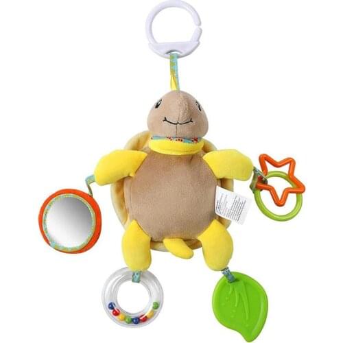 Baby Tortoise Wind Chimes Plush Rattle Toy Car Seat Stroller Bed Pendant Rattle Color Cognitive Early Education Soothing Babytoy