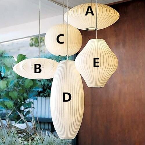 George Nelson Bubble Saucer Lamp White Silk cloth pendant light Dining room Clothing Shop cloth Restaurant Pendant hanging Lamp