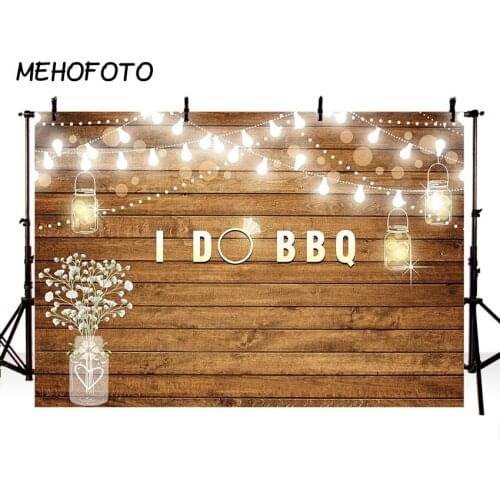 MEHOFOTO I Do BBQ Engagement Party Backdrop Couples Shower Rustic Wood Party Banner Decoration Photography Backgrounds