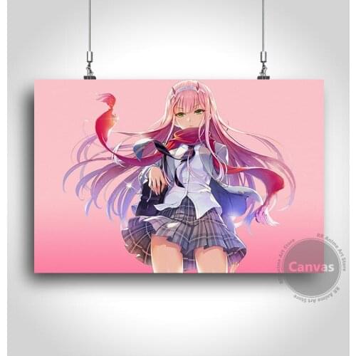 Canvas Anime Zero Two Pictures Home Decoration Paintings Poster HD Prints Wall Art Modular Living Room