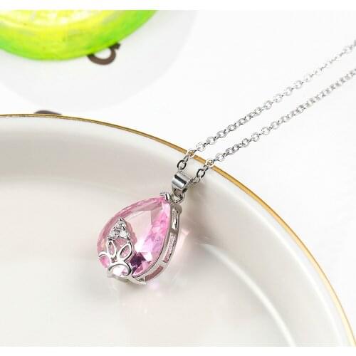 Crystal necklace female clavicle chain Lover Gift pendant simple student ornament generous temperament neck Zircon Stone chain