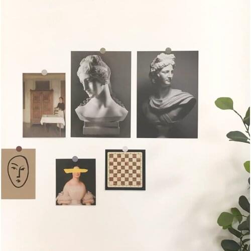 Ins Sculpture Literature And Art Retro Decoration Card 6 Sheets Diy Combination Postcard Wall Sticker Small Poster Photo Props