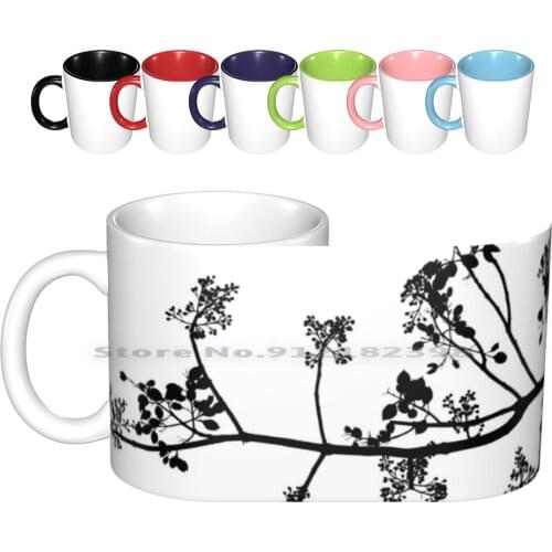In Bloom Ceramic Mugs Coffee Cups Milk Tea Mug Branch Pods Tree Spring Japanese Art Silhouette Black And White Angela Twig Hope
