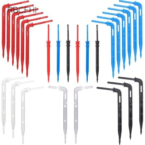 RBCFHl 1/8''1/4'' Drip Elbow Emitters Garden Micro Irriation 3/5 and 4/7mm Hose Arrow Dippers Wter Drop Potted Watering