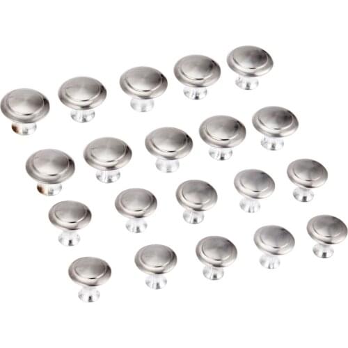 10 Pcs Furniture Hardware Silver Modern Style Cabinet Handle and Knobs Stainless Steel Round Drawer Wardrobe Knobs Pull Handles
