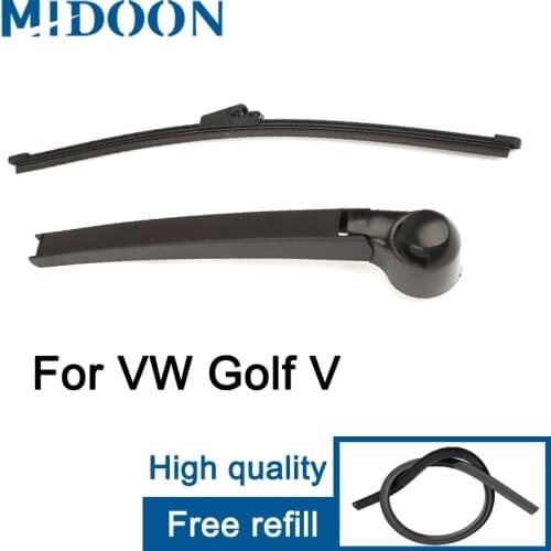 MIDOON Wiper 13" Rear Wiper Blade & Arm Set Kit For VW Golf V MK 5 2003-2009 Variant Windshield Windscreen Rear Window