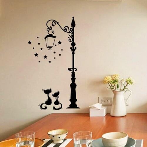 Cute Cat Fashion Wall Stickers Funny Cat Stickers Living Room Decor Tv Wall Decor Child Kids Bedroom Vinyl Home decor Kitchen