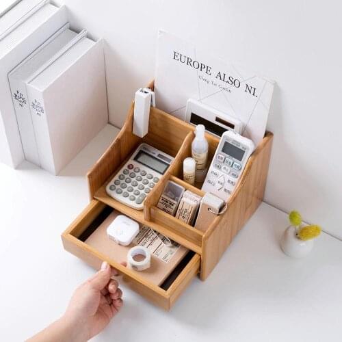 New Wooden Makeup Organizer Cosmetic Storage Box with Drawer Desktop Sundries Storage Rack Jewelry Organizer Container