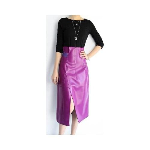 Top brand Fashion 2020 New Genuine Sheep Leather Skirt E6 high quality