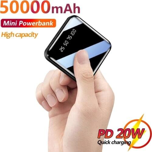 30000mAh Power Bank Mini Portable Powerbank Fast Charging External Battery Portable Charger for IPhone LED Digital Display