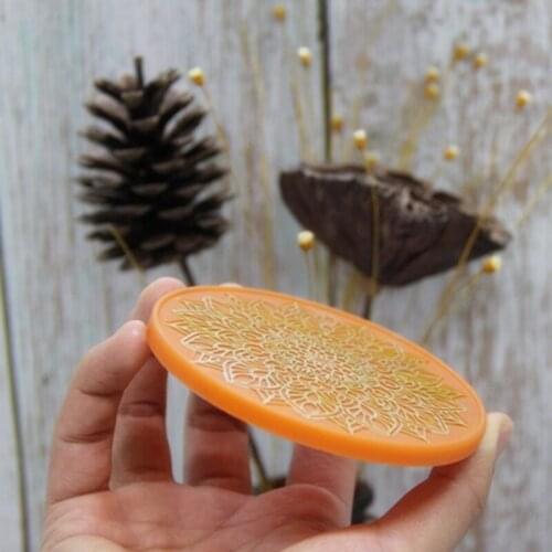 DIY Mandala Flower Leaves Coaster Silicone Resin Mold Round Flower Coaster Epoxy Resin Silicone Casting Molds Craft Tool J60E