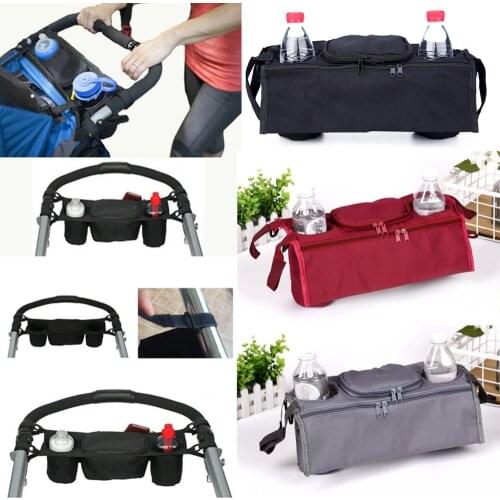 Baby Stroller Bag Organizer Carriage Hanging Storage Bags Pram Pushchair Cup Buggy Bottle Holder Drink Food Pouch Hands Free