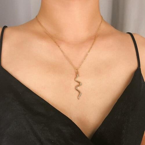 Thin Chain Snake Pendant Necklace For Women Punk Clavicle Choker Necklace Neck Collar Fashion Jewelry