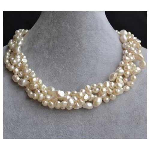 Unique Pearls jewellery Store Wedding Pearl Necklace White Baroque Genuine Freshwater Pearl Necklace Fine Jewelry Wedding Gift