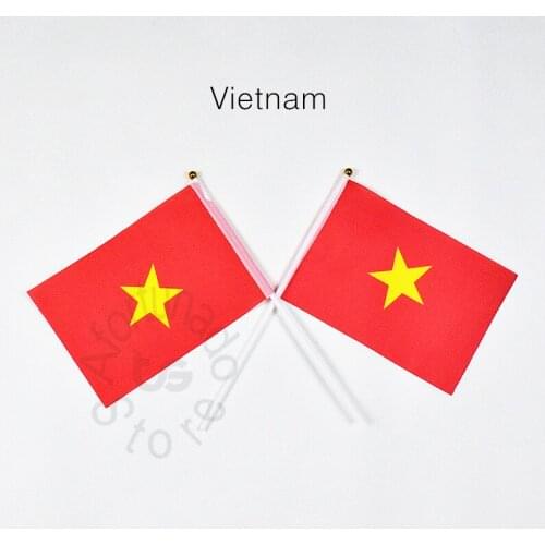 Vietnam 14*21cm flag Banner meet Parade party hand waving National flag Home Decoration flag banner