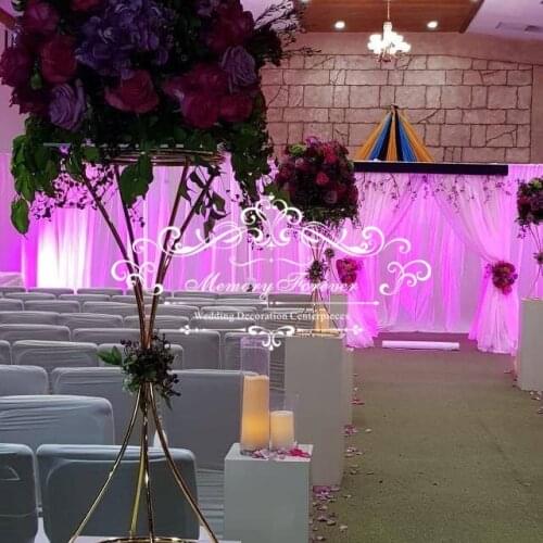 Tall Metal Wedding Flower Stand Gold Centerpiece Decorative Pillar Bouquet Holder Party Event Decoration