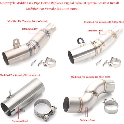 2006 2007 2008 2009 2010 2011 2012 2013 2014 2015 2016 silp on for Yamaha R6 Motorcycle Middle Connecting Pipe