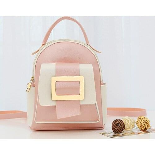 Ladies Fashion Small Zipper Outdoor Travel Backpack Girl Student Magnetic Buckle Notebook Mobile Phone Portable School Bag Walle