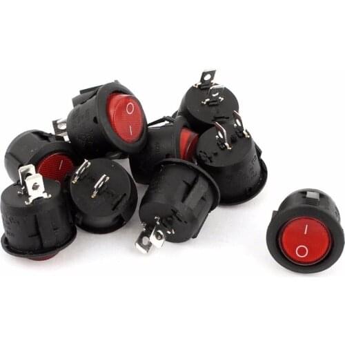 10PCS KCD1-105 SPST NO/OFF Rocker Power Switch AC 250V/6A 125V/10A