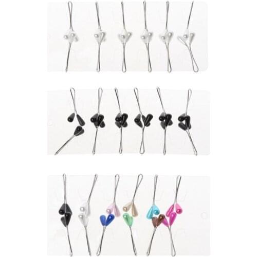12Pcs Muslim Hijab Scarf Cardigan Shawl Safety Pins Clips Pearl Brooch Jewelry