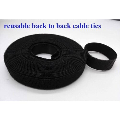20mm*25M Hot Reusable nylon Cable Ties back to back tie strap Magic Tape hook loop fastener cable wire management thin hook ties