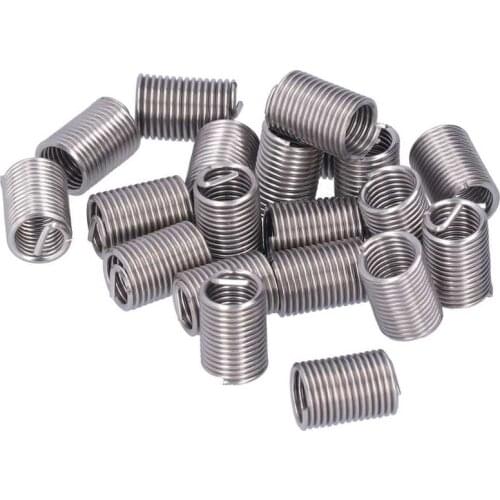 20Pcs M12x1.75x1D/1.5D/2D/2.5D/3D Stainless Steel Helical Threaded Insert Wire Screw Bushing Helicoil Thread Repair Recovery Kit