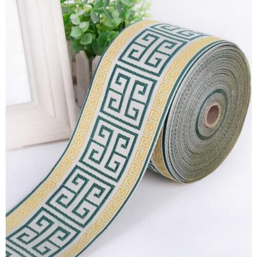 25Yards 9cm Embroidery Lace Woven Jacquard Ribbon Trims Pattern For Curtain Sofa Clothing Straps Accessory DIY Sewing Fabric