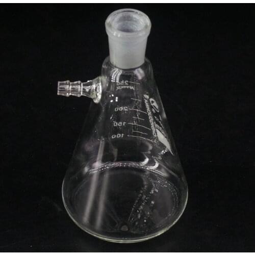 250ml 19/26 Ground Joint Borosilicate Glass Conical Filter Flask with Side Arm Lab Glassware