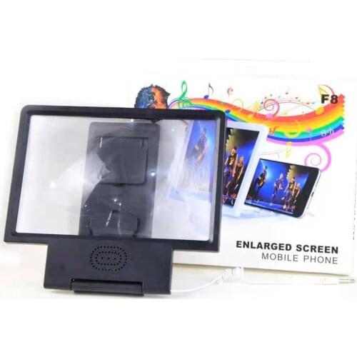 3X 4X Mobile Phone Screen Magnifying Glass with Speaker HD Video Magnifying Glass 8.5 Inch Folding Stand Magnifying Glass