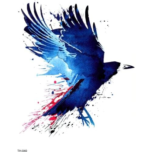 5pcs Large Blue Eagle Waterproof Temporary Tattoos Men Animals Tatoo Temporary stickers Tatuajes Temporales A Pruebe De Agua