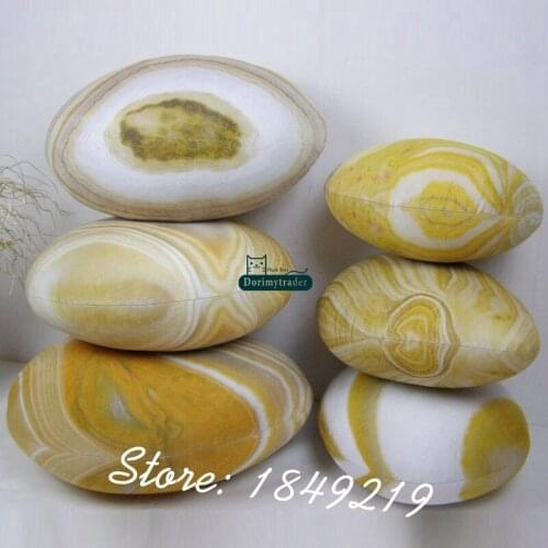 Dorimytrader 6Pcs Lot Emulational Cobblestone Plush Pillow Big Cushion Room Decoration Kid Natural Stone Stuffed Toy DY61086