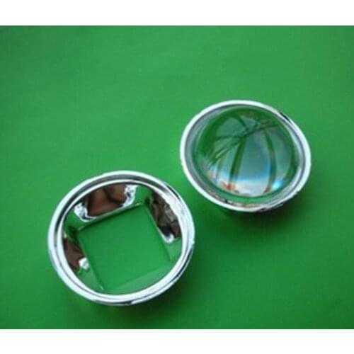 44mm Optical Glass Aspheric LED Plano Convex Lens with Concentrated Reflection Cup Kit Focal Length 20mm Projection Lamp Lentes