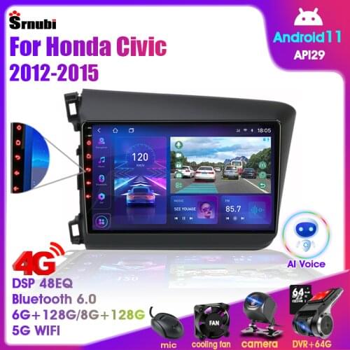 Android 9.0 9" Car Radio For Honda Civic 2012-2015 2Din 2G+32G T3L Multimedia Video Player RDS DSP 4G Net+WIFI Screen Floating