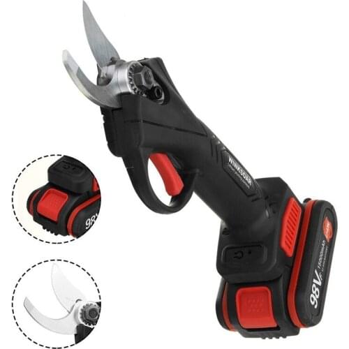 98V Cordless Pruner Electric Pruning Shear with 2pcs Lithium-ion Battery Efficient Fruit Tree Bonsai Pruning Branches Cutter