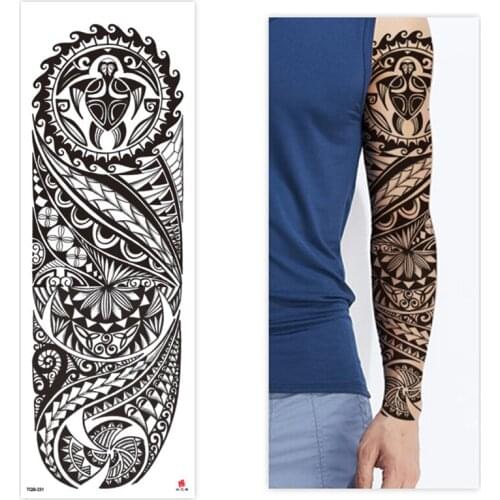 Large Arm Sleeve Tattoo Totem Pattern Waterproof Temporary Tatto Sticker Lion Rose Jewelry Body Art Full Fake Tatoo Men