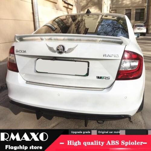 For Rapid Spoiler 2008-2015 Skoda Rapid Spoiler RSDK ABS plastic Material Car Rear Wing Color Rear Spoiler