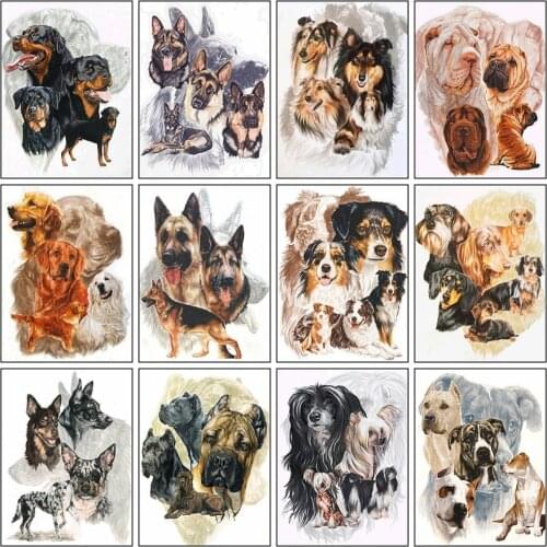 Evershine 5D Diamond Painting Dog Cross Stitch Kit Animals Diamond Mosaic Full Layout Picture Of Rhinestones Home Decoration