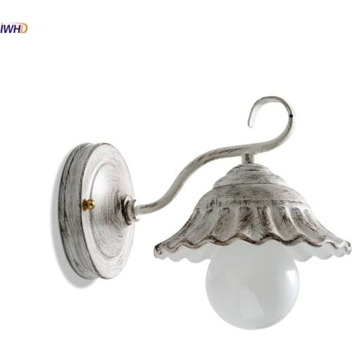 IWHD American Country Vintage Wall Light Fixtures Iron Metal Home Lighting Bathroom Mirror Beside Wall Lamp Luminaire LED