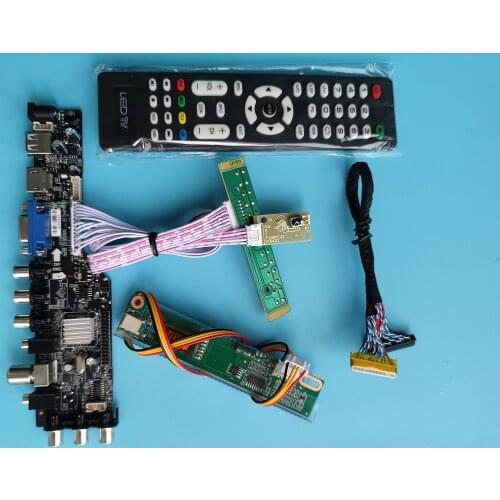 Kit For M141NWW1-102/M141NWW1-103 14.1"1280X800 30pin remote DVB-T TV VGA USB AV HDMI LCD Panel Controller board 1 CCFL Digital