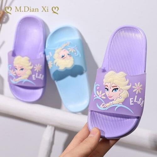 2021 Disney Frozen Princess Elsa Summer Slippers for Kids Frozen 2 Childrens Girls Shoes Slippers Figure Toy Gift for Children