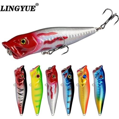 LINGYUE New 1pcs Fishing Lures 9.5cm 12g Topwater Popper Bait 5 color Available Bass Crankbait Wobbler Fishing Tackle Wholesale