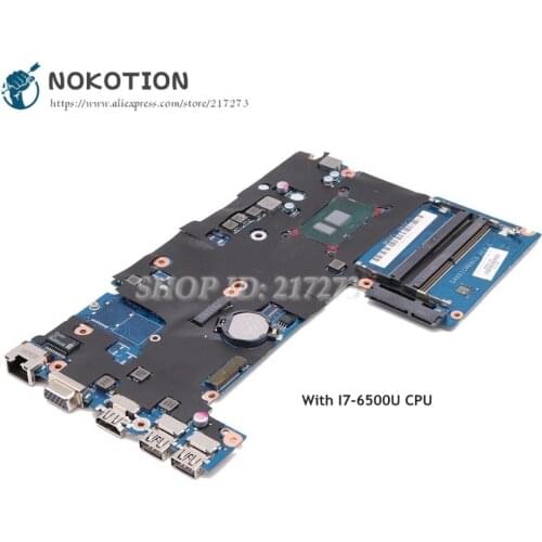 NOKOTION For HP 430 G3 440 G3 Laptop Motherboard 855658-601 855658-001 DAX61CMB6C0 Main Board SR2EZ I7-6500U CPU