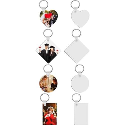 2021 New 36Pcs Sublimation Heat Transfer Keychains Double-Side Printed Jewelry Making 2020 trend