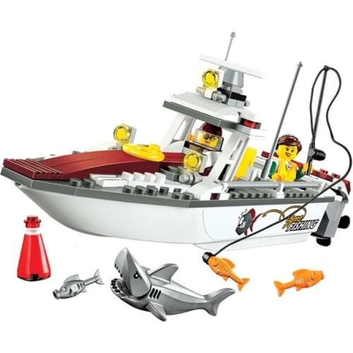 10646 City Series Sea Fishing Yacht 60147 Childrens Puzzle Assembled Building Block Toy Gifts