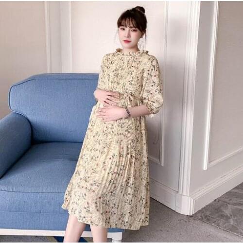 Maternity Dresses for Pregnant Women Sleeveless Long Dress Elegant Dot Summer Pregnancy Clothes