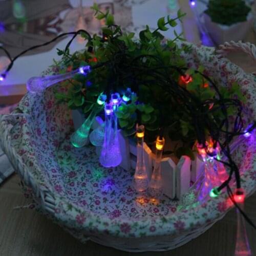 Solar Lamp Outdoor Waterproof LED Solar Light Solar String Light 30 LED Water Drop String Fairy Light Bulb Christmas Party