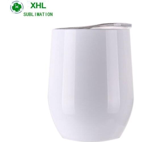 12oz Wine Tumbler Egg Shaped Cup With Seal Lid Stainless Steel Beer Mugs Vacuum Insulated